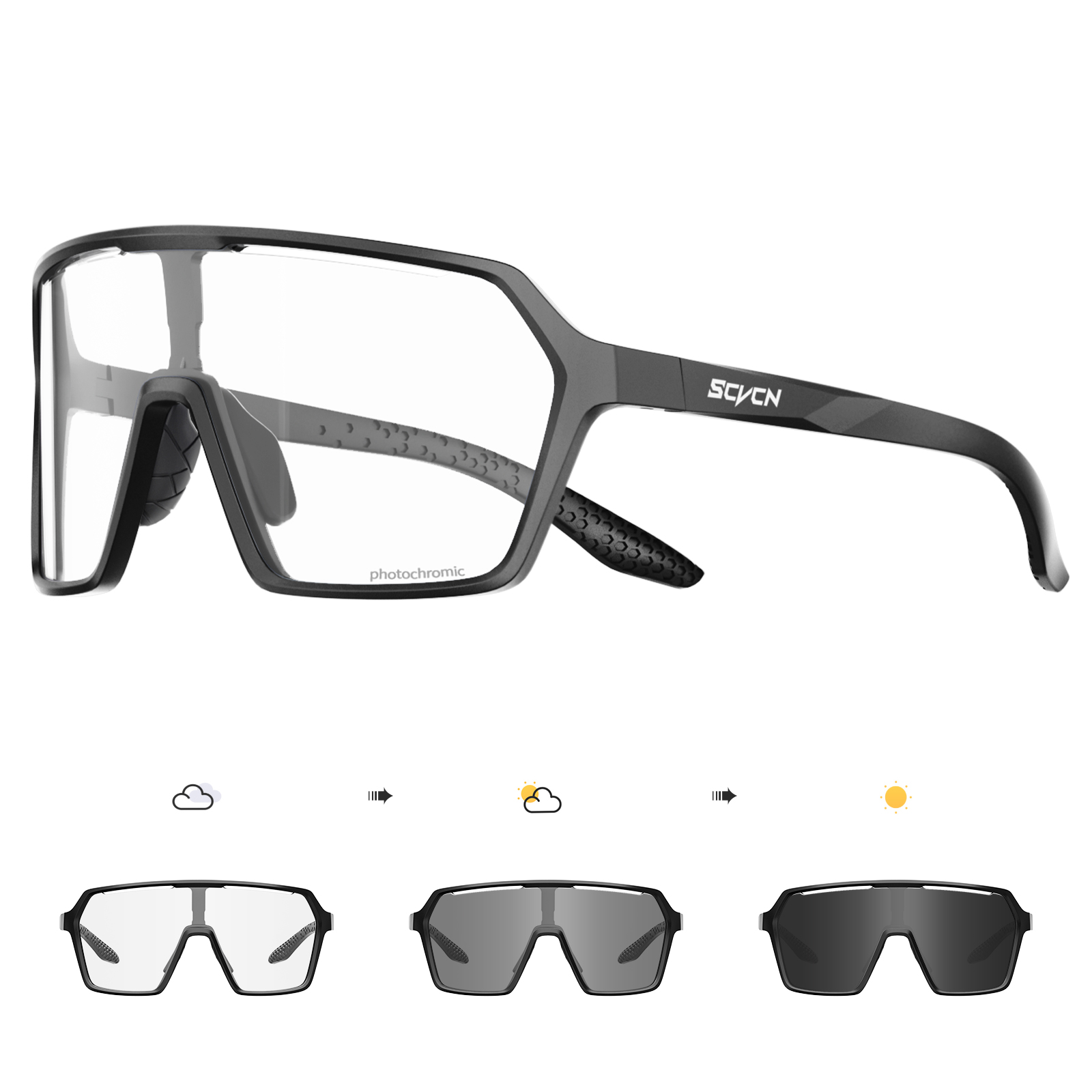 Mountain Biking Glasses - SCVCN Heißer Radfahren Photochrome UV400 Sonnenbrille