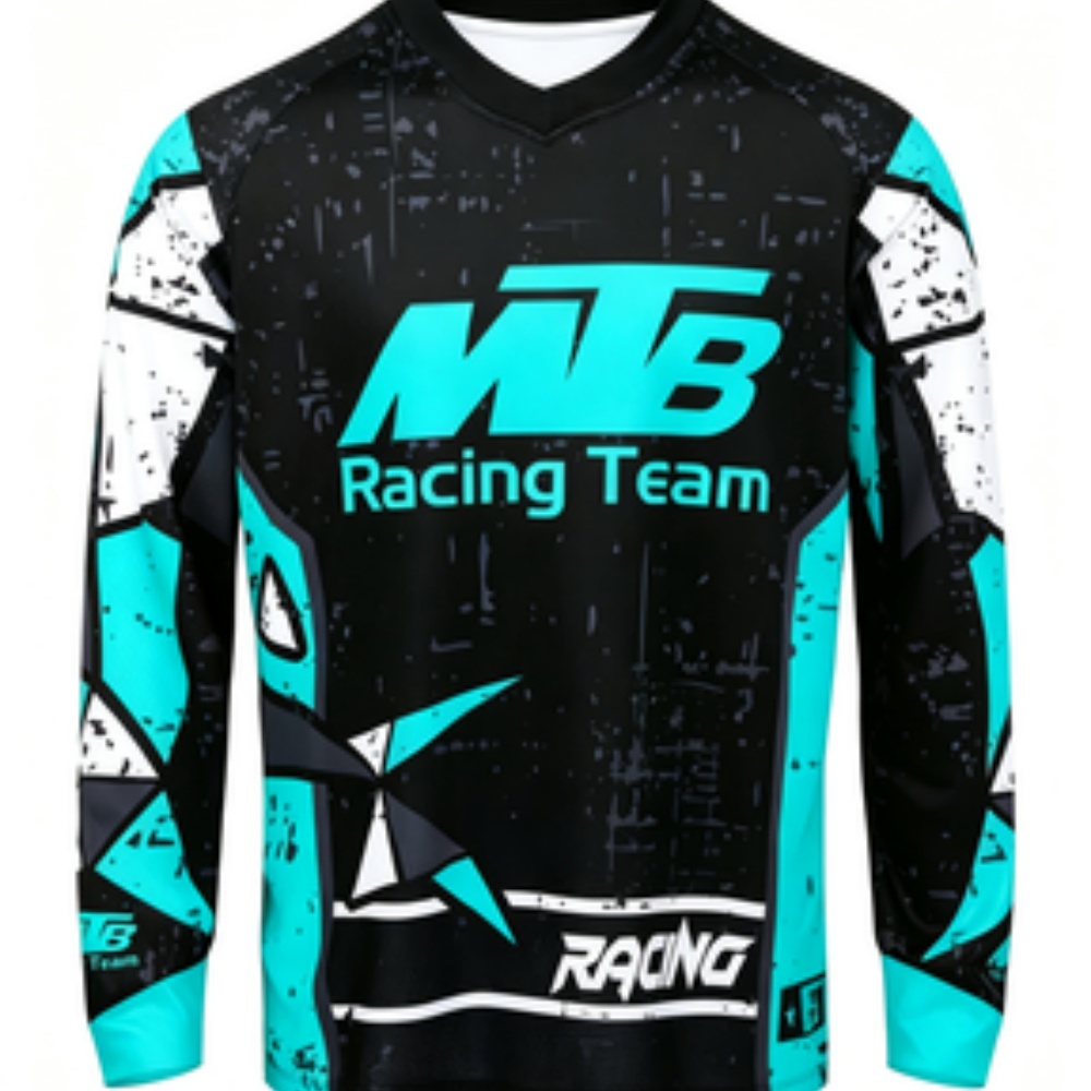 Mountain Biking Usa - Team Langarm-Sportshirt Atmungsaktiver Schnelltrocknender Stoff für
